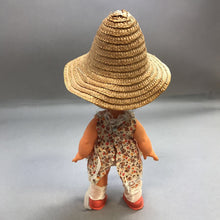 Load image into Gallery viewer, Plastic Doll in Straw Hat (10")
