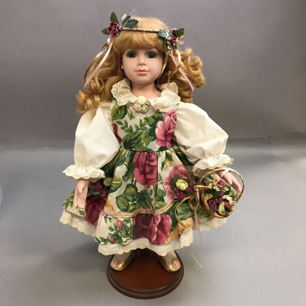 Royal Albert Rose Porcelain Doll with Stand (16