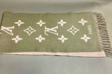 Load image into Gallery viewer, Louis Vuitton LV Reykjavik 100% Cashmere Gray/Pale Pink Logo Scarf Made in Scotland As-Is (17x69&quot;)
