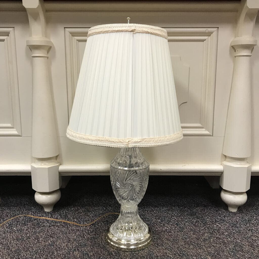 Crystal Table Lamp with White Shade (30