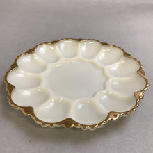 Load image into Gallery viewer, Vintage Milk Glass Develed Egg Platter (10&quot;)
