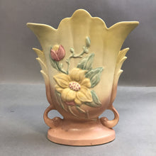 Load image into Gallery viewer, Hull Magnolia Vase Dusty Rose and Yellow, cCrca 1946 (8 1/2" )
