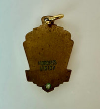 Load image into Gallery viewer, Vintage Gold Filled CZ Accent Lions Club President Charm (1")
