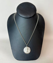 Load image into Gallery viewer, Vintage Sterling St Michael Catholic Medal Charm on 24" Chain Necklace
