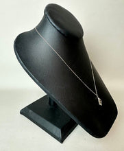 Load image into Gallery viewer, Vintage Anson Sterling Marquis Black Enamel Diamond Pendant on 17" Chain
