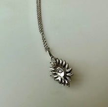 Load image into Gallery viewer, Vintage Anson Sterling Marquis Black Enamel Diamond Pendant on 17" Chain

