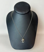 Load image into Gallery viewer, Vintage 1940 Mercury Dime Cutout Silver Pendant on 18" Chain
