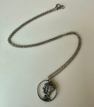 Load image into Gallery viewer, Vintage 1940 Mercury Dime Cutout Silver Pendant on 18" Chain
