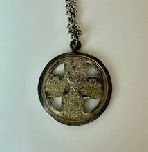 Load image into Gallery viewer, Vintage WWII Sterling Enamel St Christopher Medal Pendant on 24" Chain
