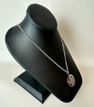 Load image into Gallery viewer, Vintage WWII Sterling Enamel St Christopher Medal Pendant on 24" Chain

