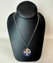 Load image into Gallery viewer, Vintage WWII Sterling Enamel St Christopher Medal Pendant on 24" Chain
