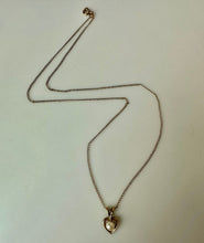 Load image into Gallery viewer, Vintage Gold Filled Pearl Heart Pendant on 18" Chain
