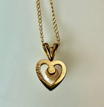 Load image into Gallery viewer, Vintage Gold Filled Pearl Heart Pendant on 18" Chain

