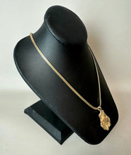 Load image into Gallery viewer, Vintage Faux Gold Nugget Pendant on 18" Goldtone Chain

