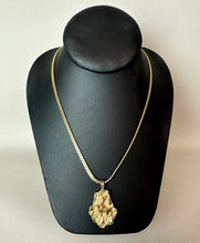 Load image into Gallery viewer, Vintage Faux Gold Nugget Pendant on 18" Goldtone Chain
