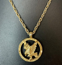 Load image into Gallery viewer, Vintage Sir Lancelot Goldtone Eagle Pendant on 23" Chain
