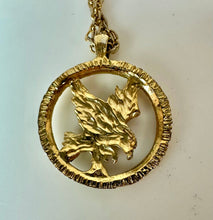 Load image into Gallery viewer, Vintage Sir Lancelot Goldtone Eagle Pendant on 23" Chain
