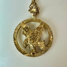 Load image into Gallery viewer, Vintage Sir Lancelot Goldtone Eagle Pendant on 23" Chain

