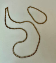 Load image into Gallery viewer, Vintage Goldtone Nugget Pattern Textured Chain 23" Necklace &amp; 8" Bracelet Set
