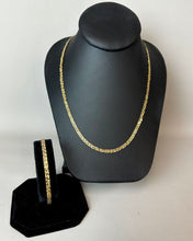Load image into Gallery viewer, Vintage Goldtone Nugget Pattern Textured Chain 23" Necklace &amp; 8" Bracelet Set
