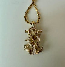 Load image into Gallery viewer, Vintage Goldtone Crucifix Anchor Pendant on 20" Chain
