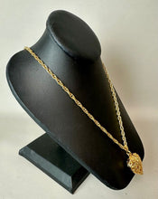 Load image into Gallery viewer, Vintage Goldtone Filligree Heart Pendant on 36" Chain
