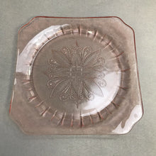 Load image into Gallery viewer, Pink Depression Glass Square Plate (9")

