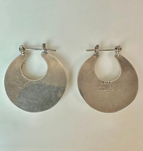 Load image into Gallery viewer, Vintage Mexican Sterling Puffed Hoop Earrings Signed (1.5")
