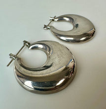 Load image into Gallery viewer, Vintage Mexican Sterling Puffed Hoop Earrings Signed (1.5")
