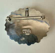 Load image into Gallery viewer, Mexican Sterling Onyx Statement Pendant Brooch Pin Signed (2")
