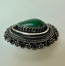 Load image into Gallery viewer, Vintage Israeli Sterling Eilat Stone Pendant Brooch Pin (1.25")
