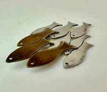 Load image into Gallery viewer, Vintage Mexican Sterling Brass School of Fish Brooch Pin (3.25")
