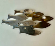 Load image into Gallery viewer, Vintage Mexican Sterling Brass School of Fish Brooch Pin (3.25")
