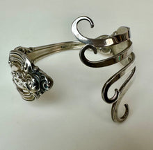 Load image into Gallery viewer, Vintage Handmade Towle Sterling Bent Flatware Fork Cuff Bracelet
