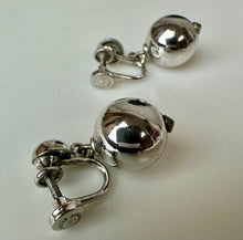 Load image into Gallery viewer, Danecraft Sterling Ball Drop Screw Back Earrings (1")
