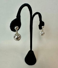 Load image into Gallery viewer, Danecraft Sterling Ball Drop Screw Back Earrings (1")
