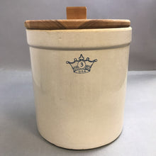 Load image into Gallery viewer, Antique Vintage Robinson Ransbottom 3 Gallon Blue Crown Stoneware Crock w/Lid (11")

