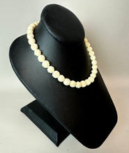 Load image into Gallery viewer, Vintage Carved Bone Rose Bead Necklace (15")
