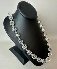 Load image into Gallery viewer, Vintage Czech Glass Clear Faceted Cube Beaded Necklace (34")
