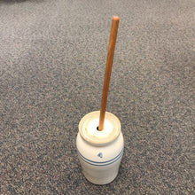 Load image into Gallery viewer, Antique 4 Gal Stoneware Butter Churn Crock w/ Lid &amp; Dasher Farmhouse Decor (16")
