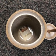 Load image into Gallery viewer, Antique 4 Gal Stoneware Butter Churn Crock w/ Lid &amp; Dasher Farmhouse Decor (16")
