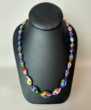 Load image into Gallery viewer, Vintage Millefiori Glass Graduated Bead Knotted Necklace (21")
