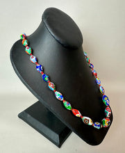 Load image into Gallery viewer, Vintage Millefiori Glass Graduated Bead Knotted Necklace (21")
