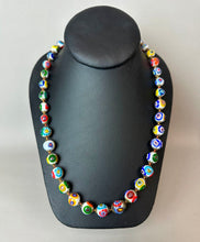 Load image into Gallery viewer, Vintage Millefiori Glass Bead Knotted Necklace (28"))
