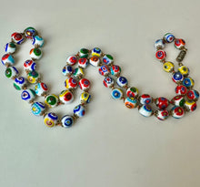Load image into Gallery viewer, Vintage Millefiori Glass Bead Knotted Necklace (28"))
