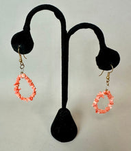 Load image into Gallery viewer, Angel Skin Coral Chip Twisted Multi-Strand 22" Necklace &amp; 2.25" Earrings Set
