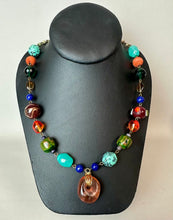 Load image into Gallery viewer, Treska Art Glass Resin Clay Mixed Media Necklace (22")
