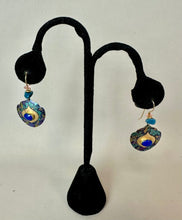 Load image into Gallery viewer, Holly Yashi Nobium Lapis Fan Earrings (1.75")
