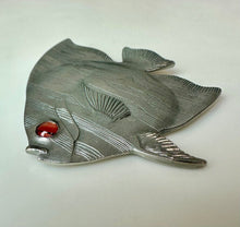 Load image into Gallery viewer, Vintage Amos Pewter Angel Fish Brooch Pin (2.75")
