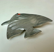 Load image into Gallery viewer, Vintage Amos Pewter Angel Fish Brooch Pin (2.75")
